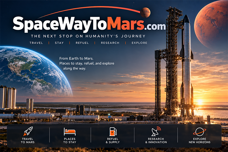 SpaceWayToMars.com premium domain for Mars travel, exploration and commercial space development